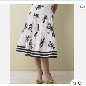 J.Crew cotton lobster print skirt size 2